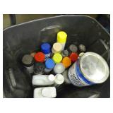 Tote of Assorted Spray Paints