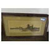 2 framed Pictures 32 In x 18 In Quiet Place and Th