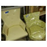 Green and White Chair, Cream Living Room Chair