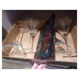 Long stem goblets & bar decor