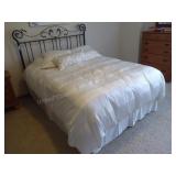 Metal headboard w/ bed 57"x78" approx.