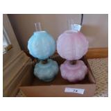 Vintage oil lamps - pastels