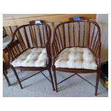 Pair of caned chairs w/ pads