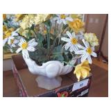 Vase w/ beaded & ceramic floral