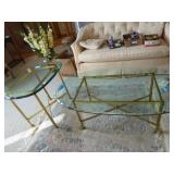 3 metal & glass top tables