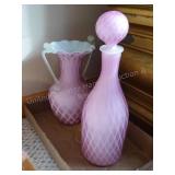 Satin finish decanter & vase