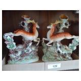 Vintage deer & dog vase pair