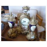 Vintage ornate clock set 3pc