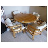 Table w/ 4 chairs on casters