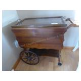 Vintage service cart - glass tray top