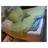 Ornate metal headboard, bed & shelf