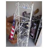 Metal stand, basket, flag & wreath