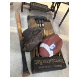 Sports Lot- Walter Payton Signed Football, Badmint