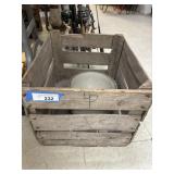 Small Crock in Wood Crate