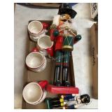 4 Santa Mugs and 2 Nutcrackers