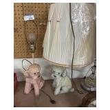 2 Dog Lamps- 1 Pink, 1 Blue