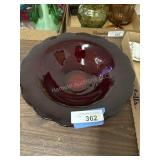 Ruby Sunset Glass Bowl