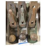 3 Hand Planes- 1 Dunlap, 1 Craftsman and 1 Sargent