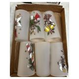 Set of 6 Vintage Christmas Frosted Glasses