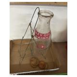 Gem City Hilltop Dairy Baraboo, WI Glass Milk Jug