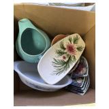 Box of Glass Serving Dishes- Platters and other