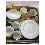 Box of Simplicity Fine China Plates and Cups