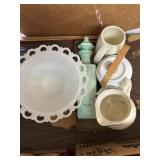 Tea Pot, Mug, Creamer Liquor Bottle and Pedestal r