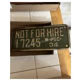 Not For Hire Plate