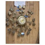 Brass Wall Star Burst Leaf Wall Clock
