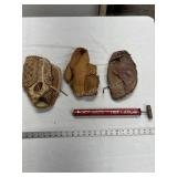 3 Baseball Gloves and Pump