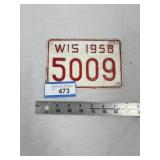 1958 WI Motorcycle Plate