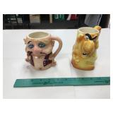 2 Vintage Kreiss Ceramic Mugs