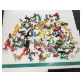 Flat of Plastic Toy Figures
