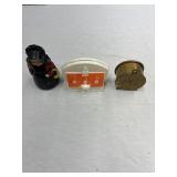 3 Vintage Banks- 1 Plastic and 2 Cast