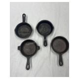 4 Vintage Small Cast Iron  Ashtrays
