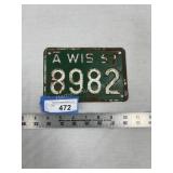 1957 WI Motorcycle Plate