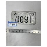 1960 WI Motorcycle Plate
