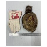 Casey Jones Gloves and Davy Crockett Hat