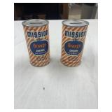 2 Vintage Mission Orange Drink Cans