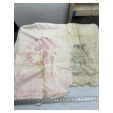 Feed Bags and Bag of Quilt Squares