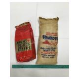 Vintage Coffee Bag and Peanuts Bag