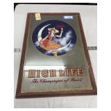 Vintage Miller High Life Mirror Picture