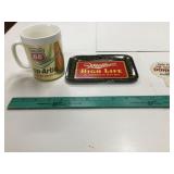 Vintage Phillips 66 Mug, Miller High Life Tray an