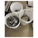 3 Buckets of Metal Parts