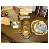 Oil Lamp, Plates and Other