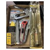 2 Staple Guns, Utility Knives and Scraper
