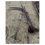 2 Scythes, 2 Shovels and Rake