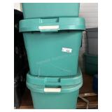 4 Plastic Totes- 1 no lid