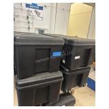 4 Rolling Plastic Totes