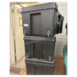 3 Rolling Plastic Totes